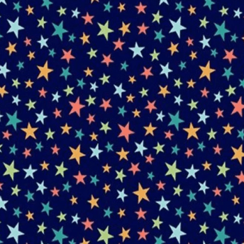 Tecido Tricoline Estrelas Coloridas - Eva